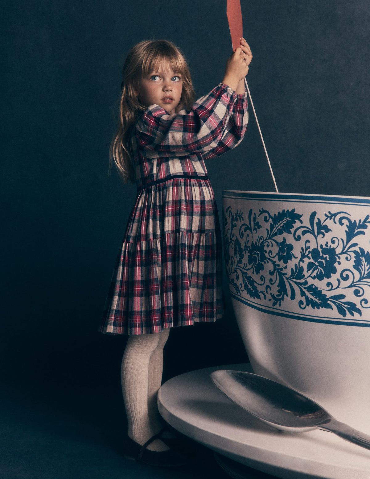 Posie Twirly Woven Dress-Multi Check - Image 1