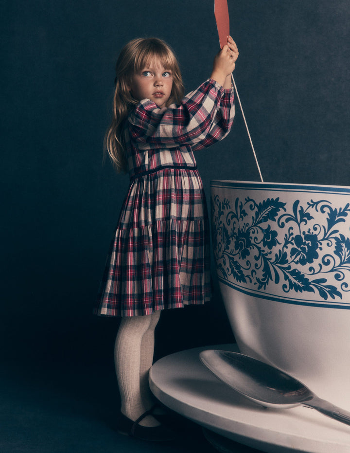 Posie Twirly Woven Dress-Multi Check