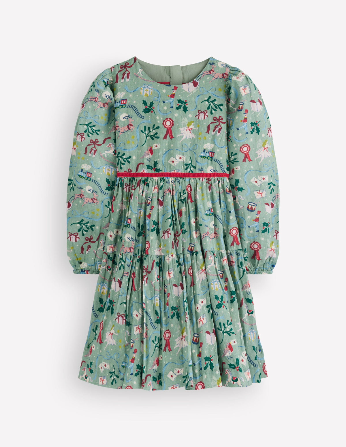 Posie Twirly Woven Dress-Green Polar Post-2