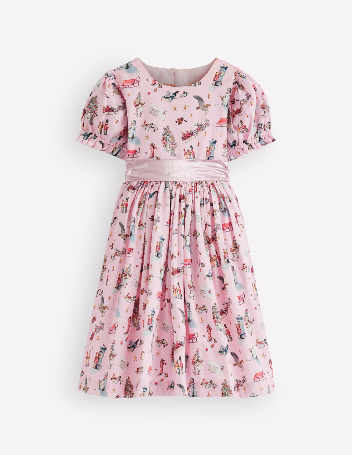 Aubrey Puff Sleeve Party Dress-Polar Post Print-2