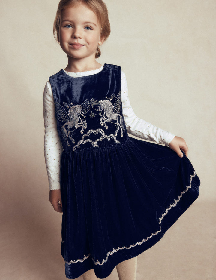 Cross Back Party Pinnie-Navy Pegasus