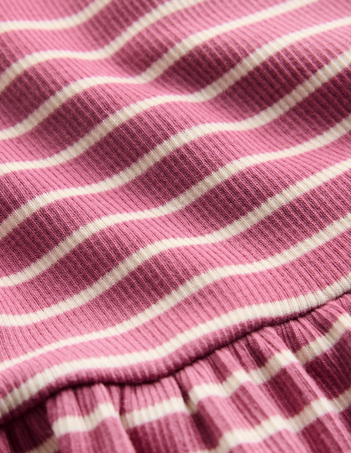 High Neck Ribbed Dress-Pink Stripe-3