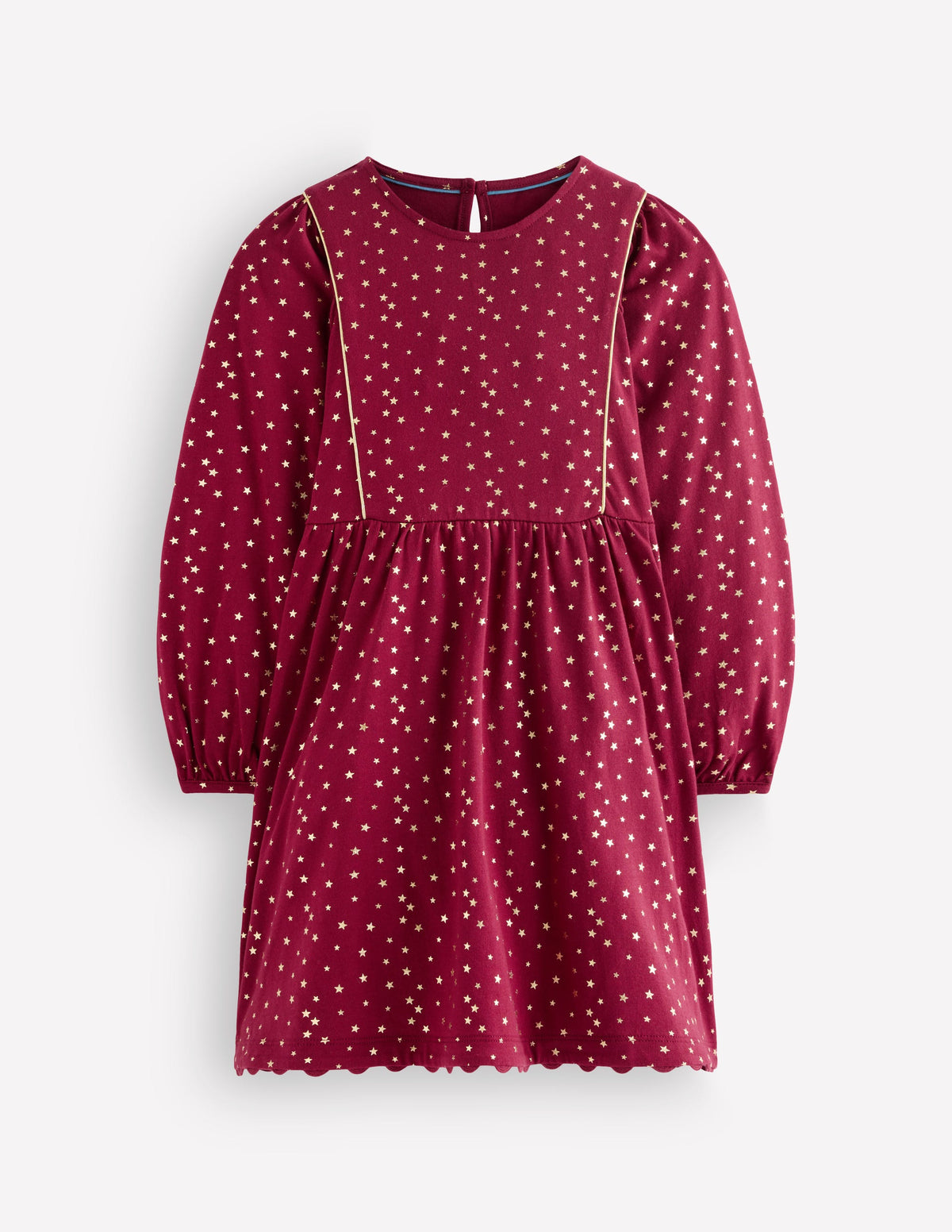 Mabel Twirly Sparkle Dress-Red Foil Stars-1