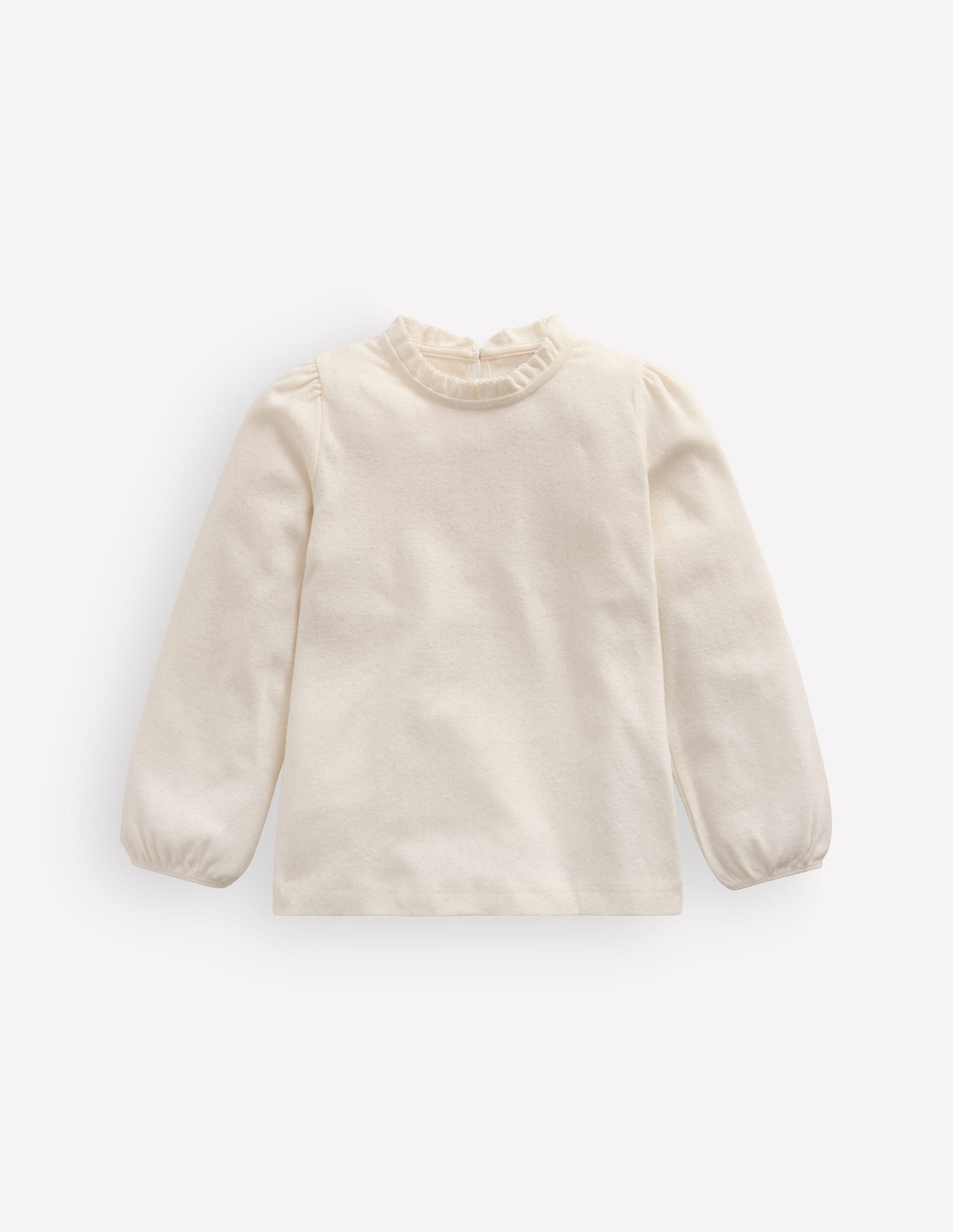 Frill Pointelle Top-Ivory-1