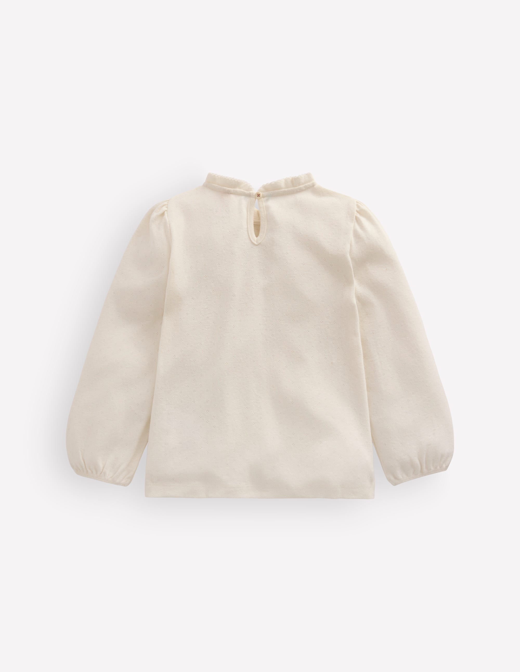 Frill Pointelle Top-Ivory - Image 2