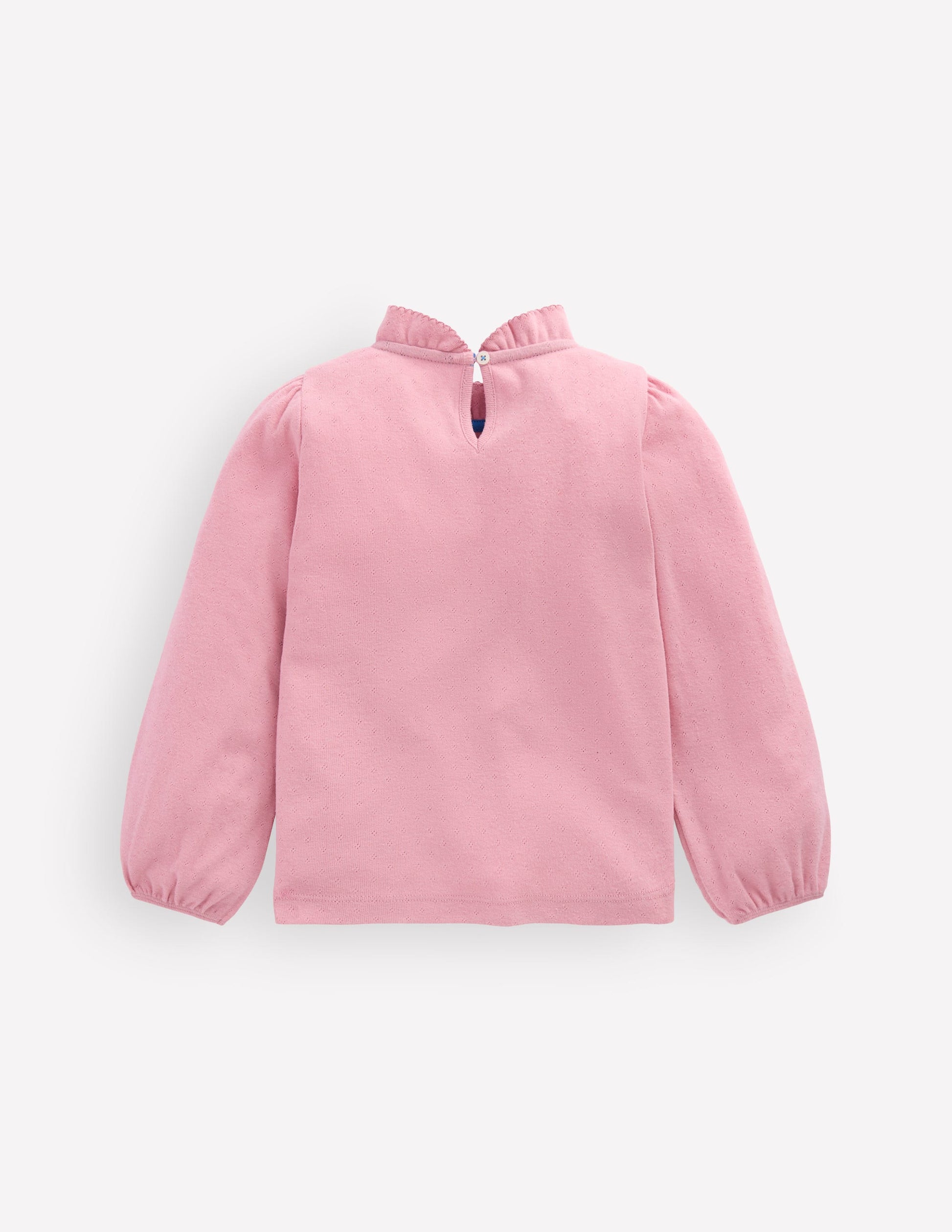 Frill Pointelle Top-Pink-2