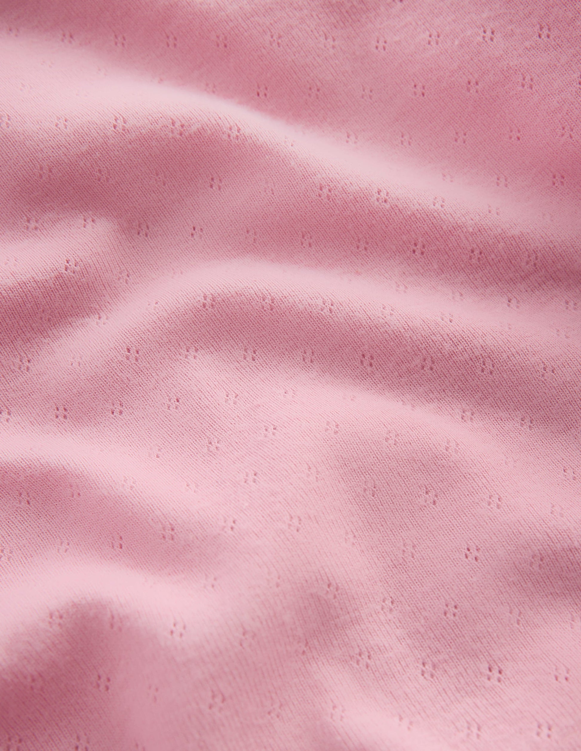 Frill Pointelle Top-Pink-3