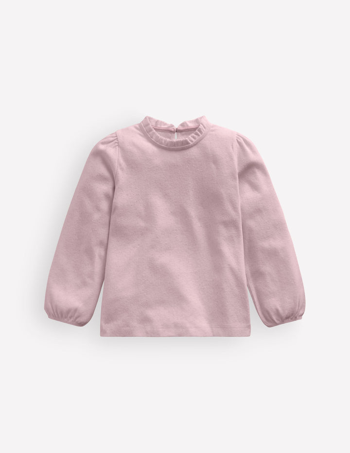 Frill Pointelle Top-Pink