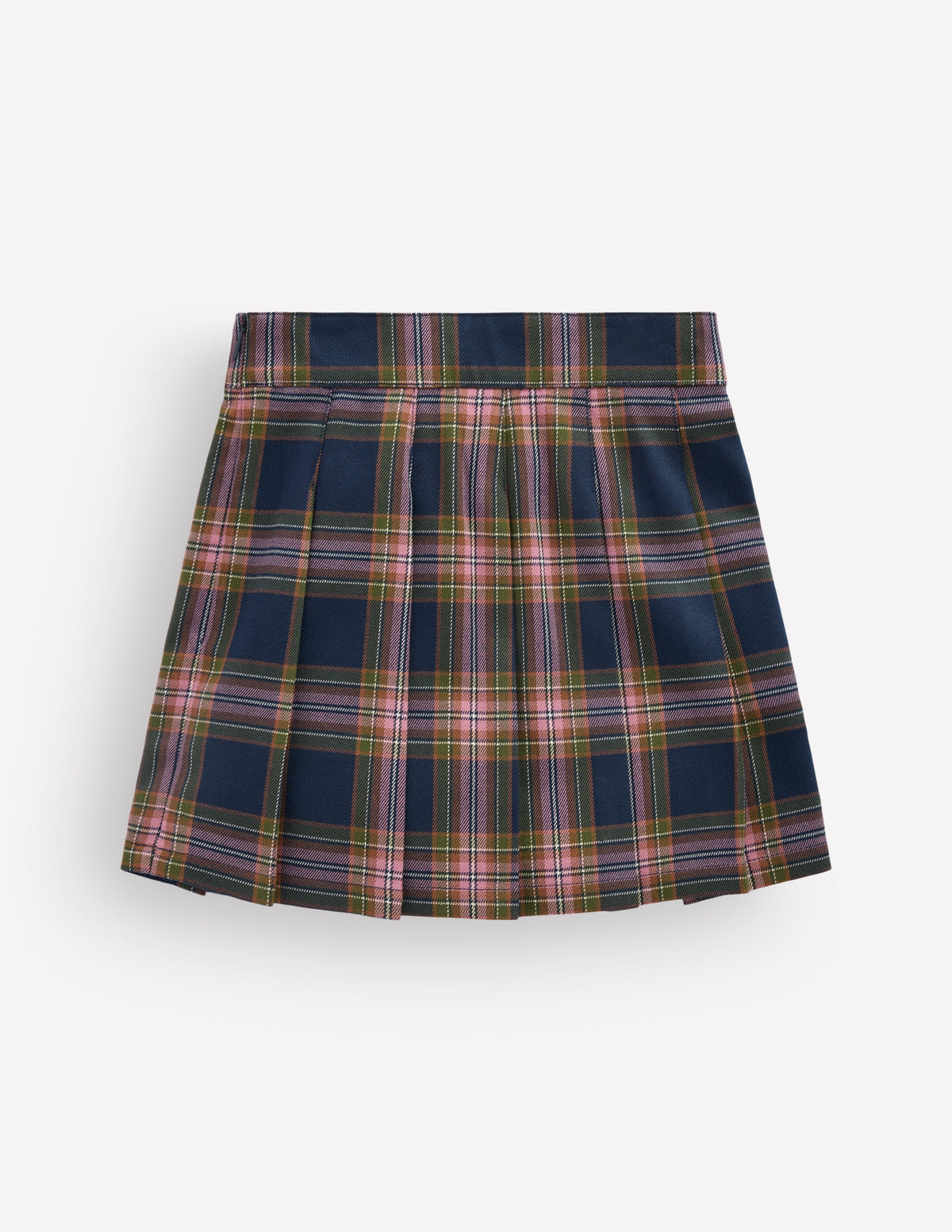 Pleated Mini Skirt-Navy Check - Image 3