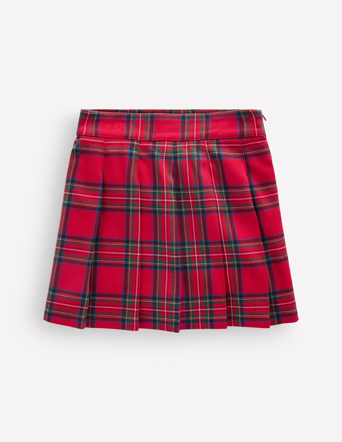 Pleated Mini Skirt-Red Check-2