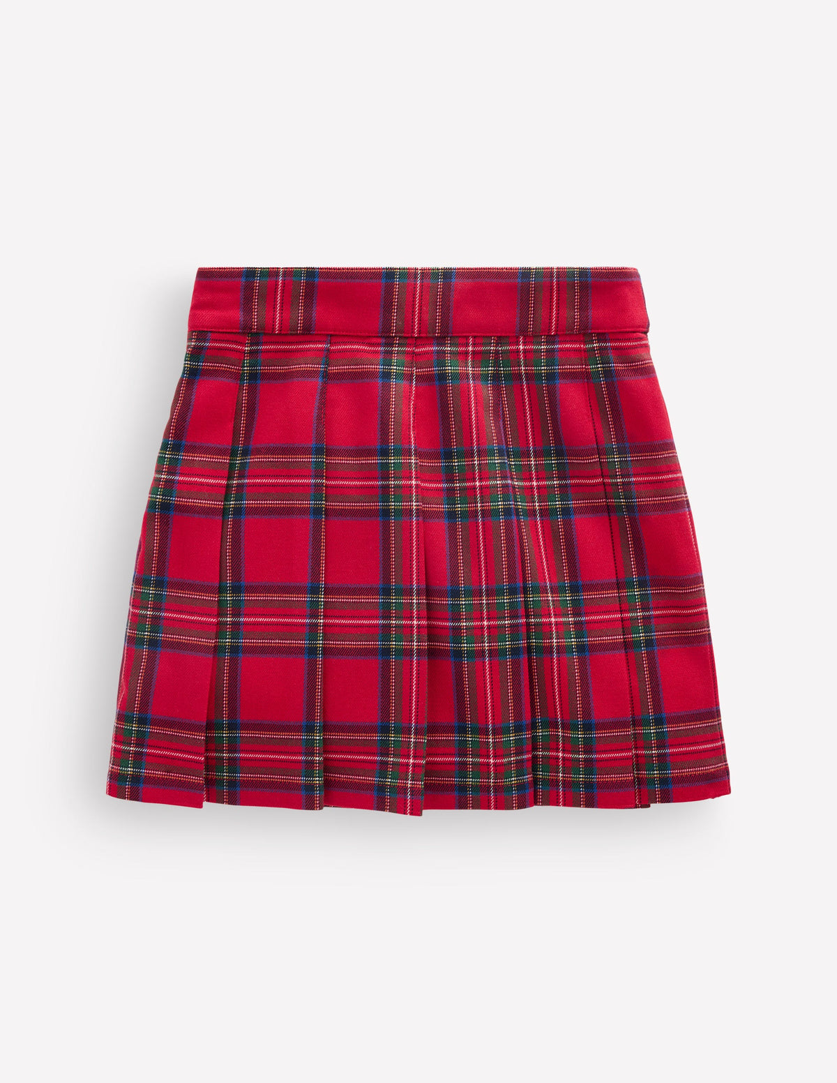 Pleated Mini Skirt-Red Check-3