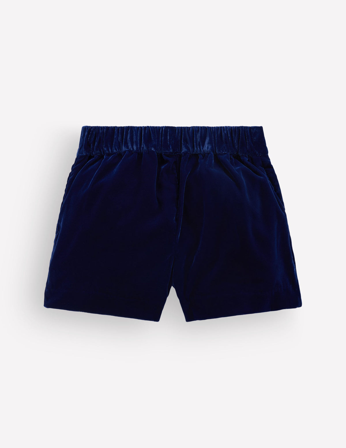 Velvet Pleated Shorts-College Navy - Image 3