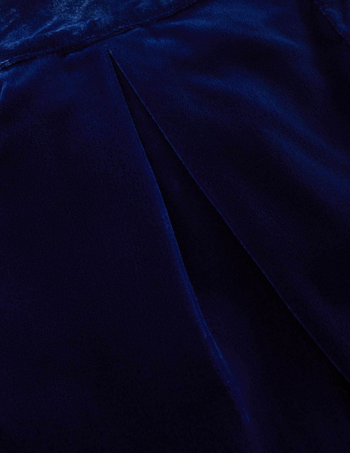 Velvet Pleated Shorts-College Navy - Image 4