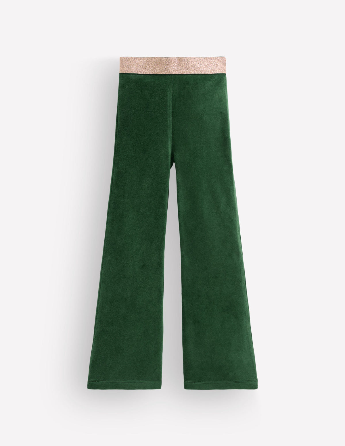 Velvet Flared Leggings-Hunter Green-1
