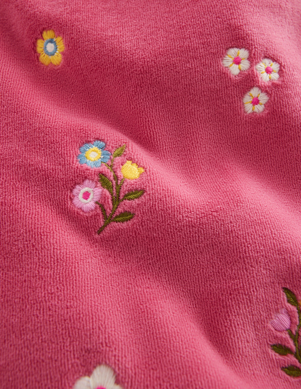 Velour Wide Leg Joggers-Pink Embroidery-3