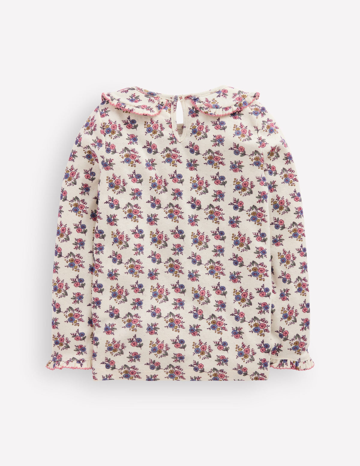 Collared Pointelle Top-Papyrus Sprouting Garden - Image 4