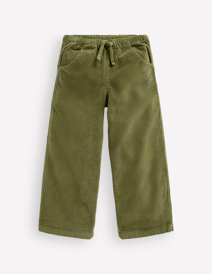 Draw Cord Trousers-Olive Cord