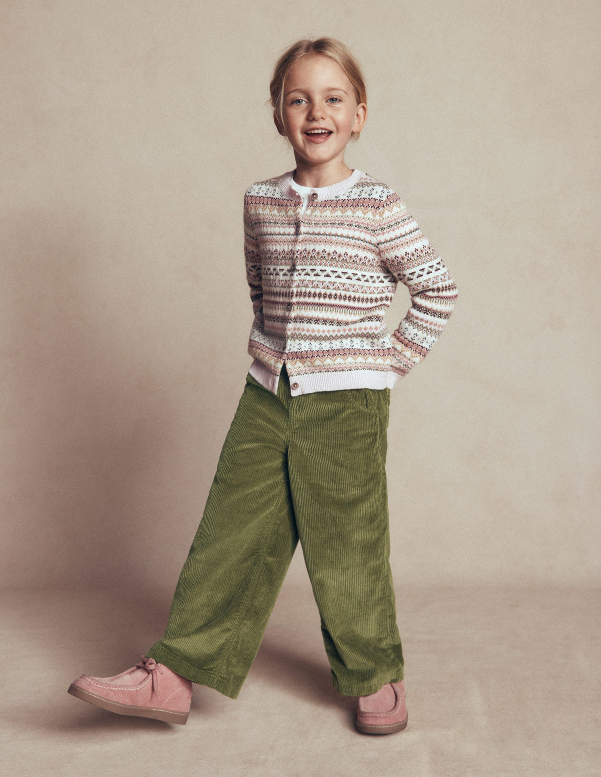 Draw Cord Trousers-Olive Cord-1