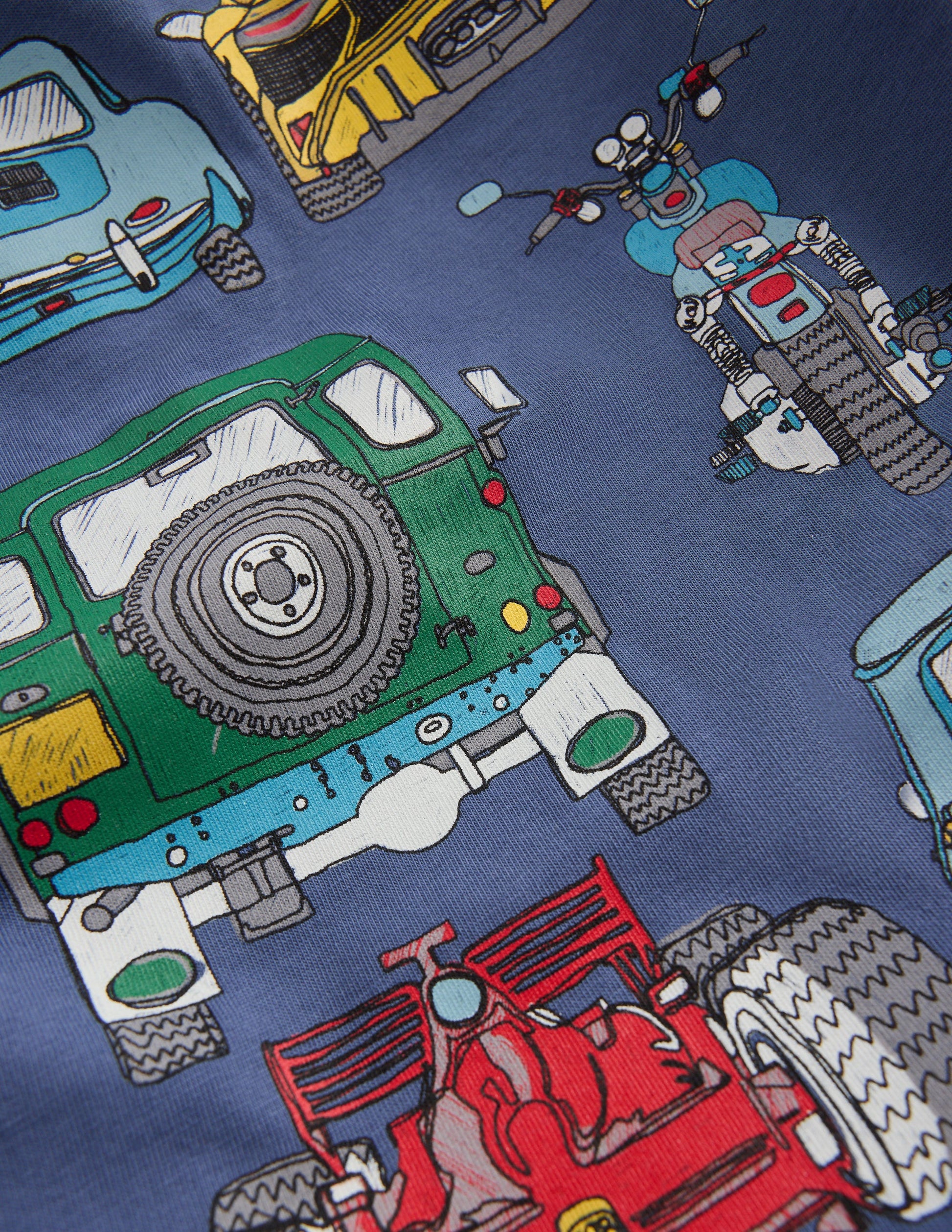 Front & Back T-shirt-Robot Blue Cars-3