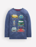 Front & Back T-shirt-Robot Blue Cars