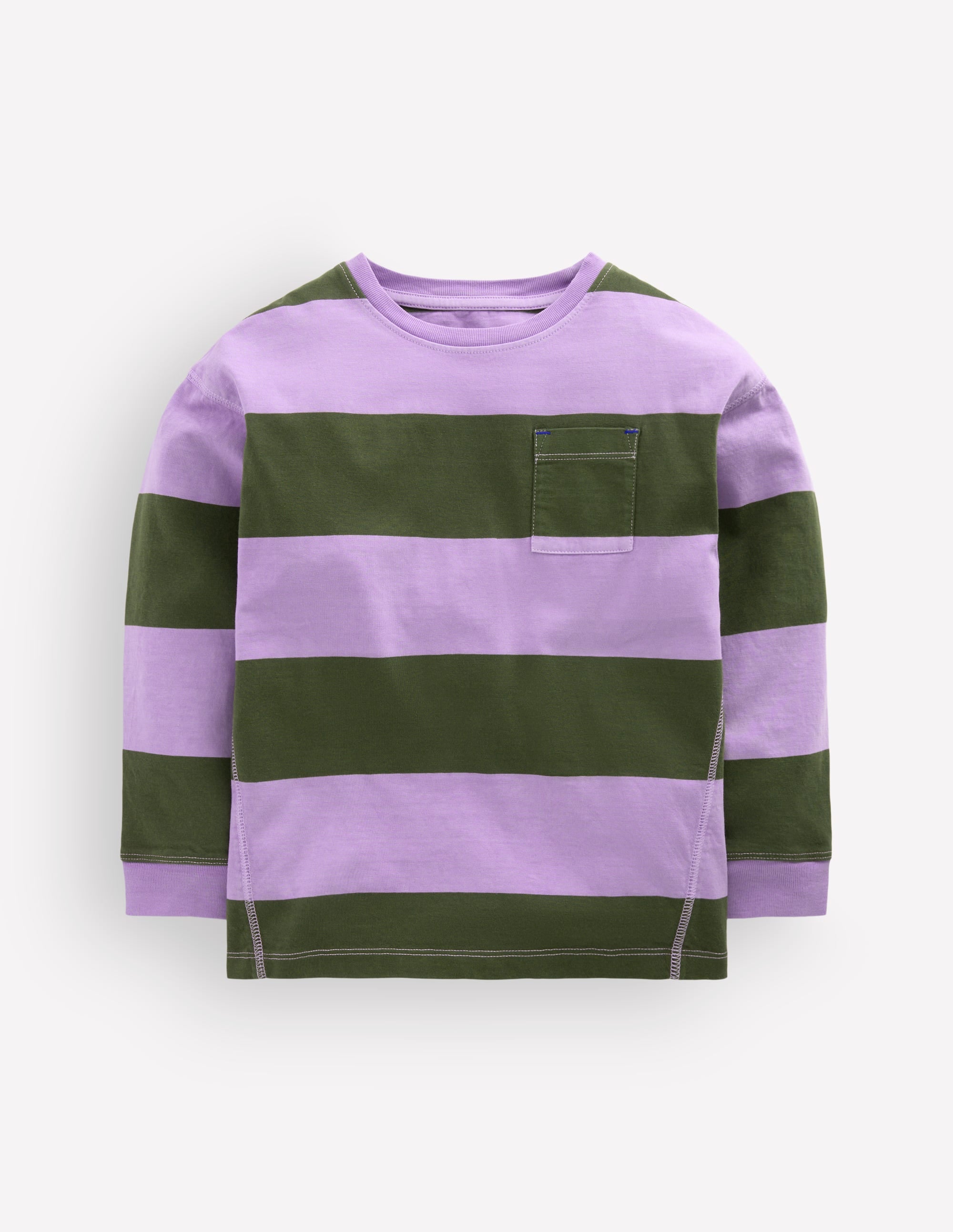 Long Sleeve Garment Dye Tee-Brunswick Green/Floral Purple - Image 2