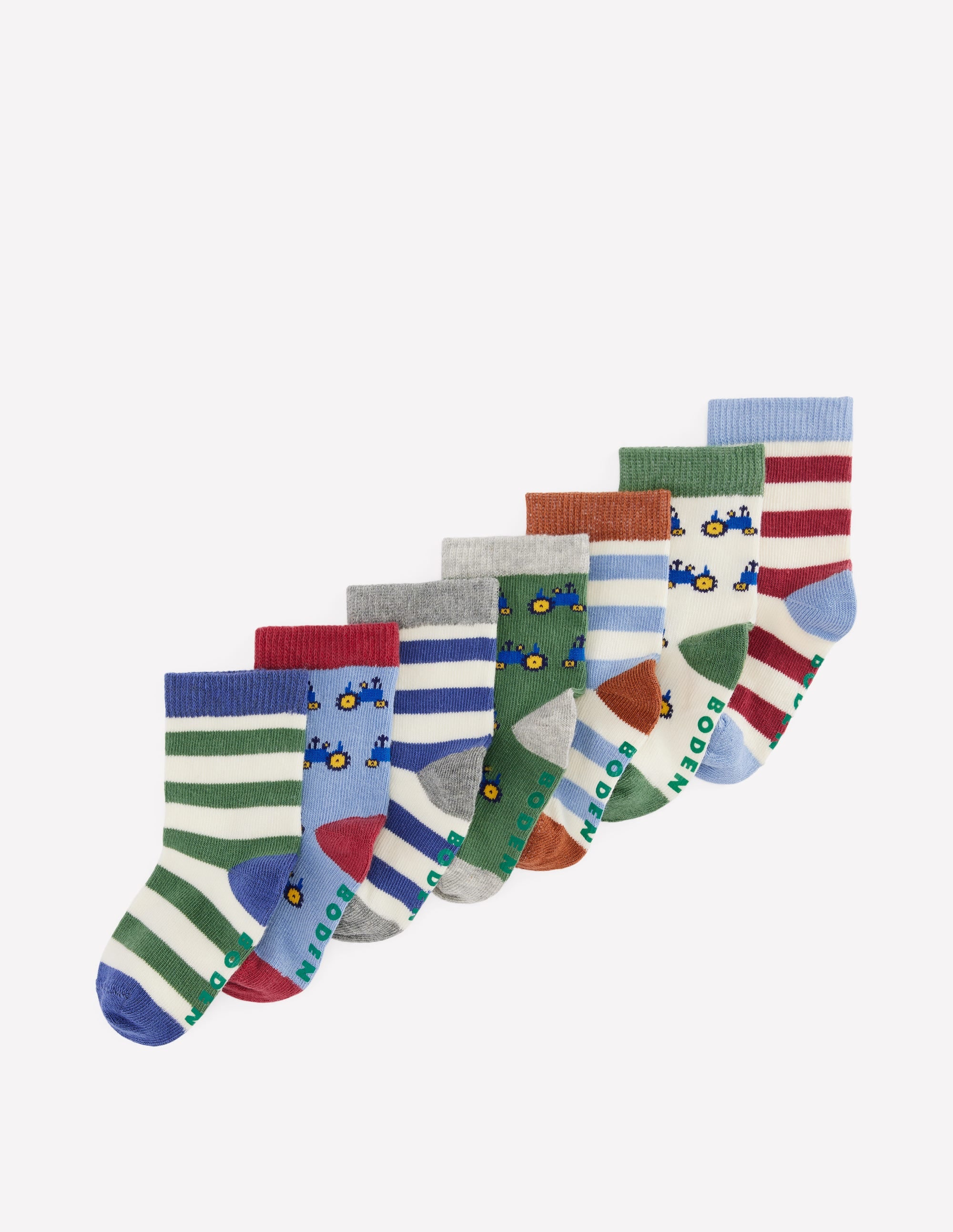 7-Pack Baby Socks-Tractors - Image 1
