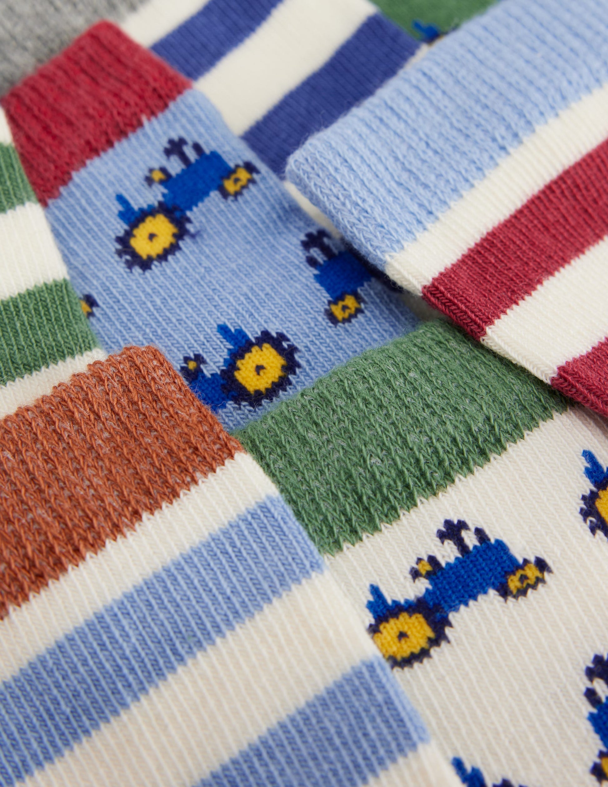 7-Pack Baby Socks-Tractors-2