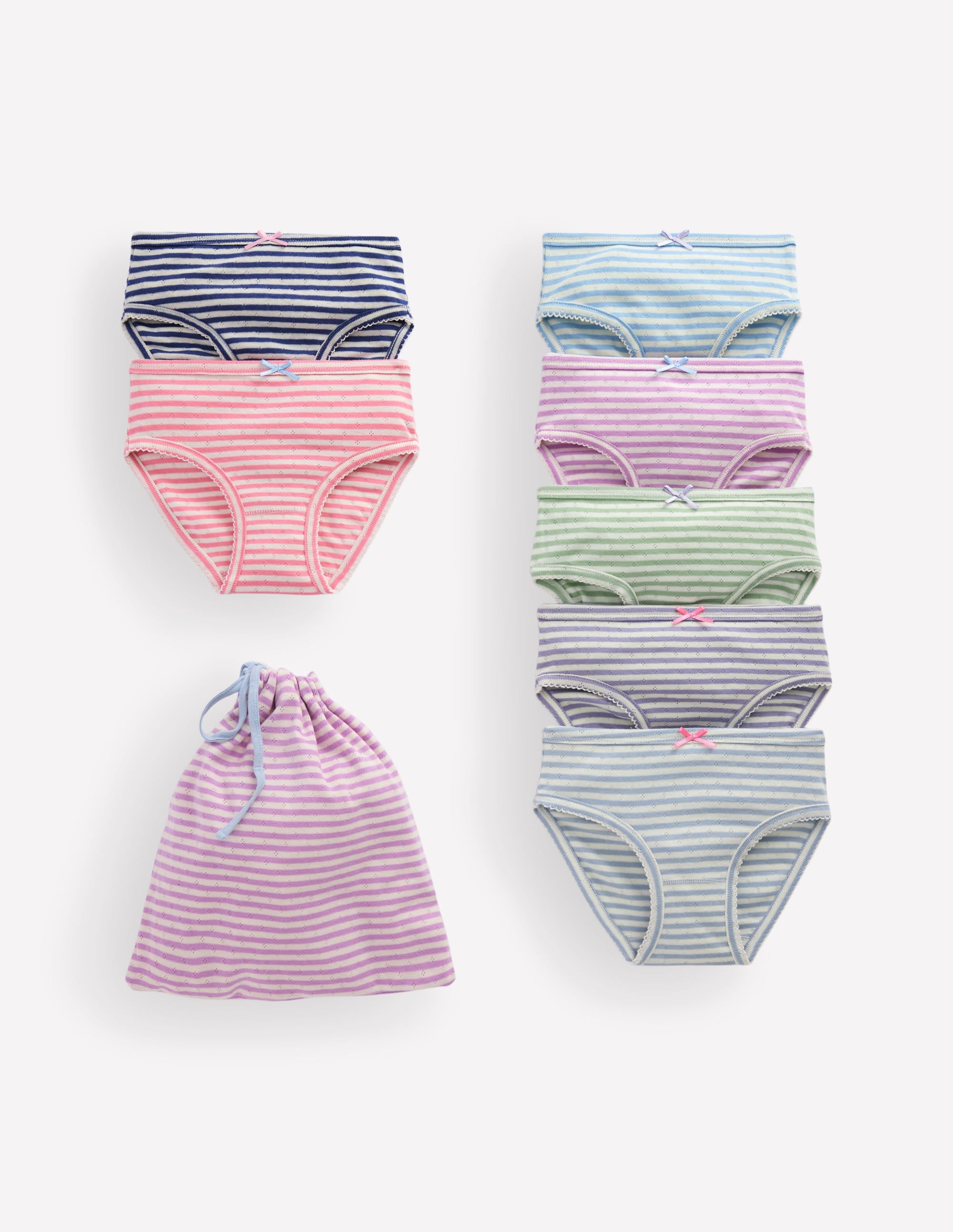 7-pack Pointelle Pants-Multi Strpes - Image 1