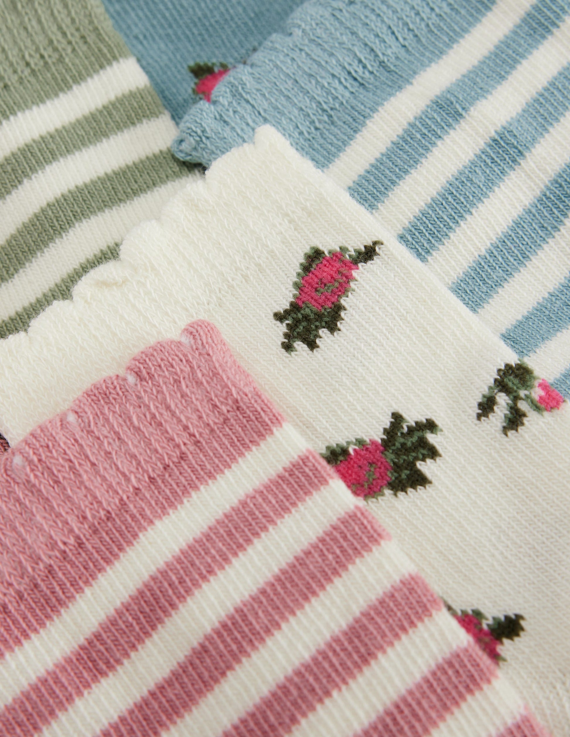 7-Pack Baby Socks-Floral Stripe-2