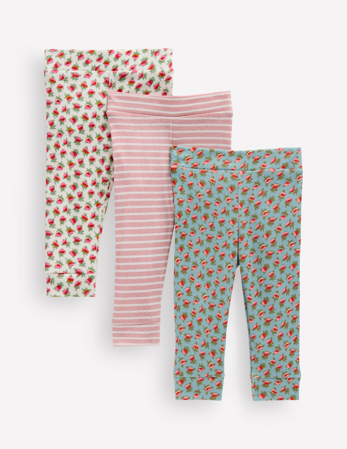 3-pack Pointelle Leggings-Multi Floral - Image 1