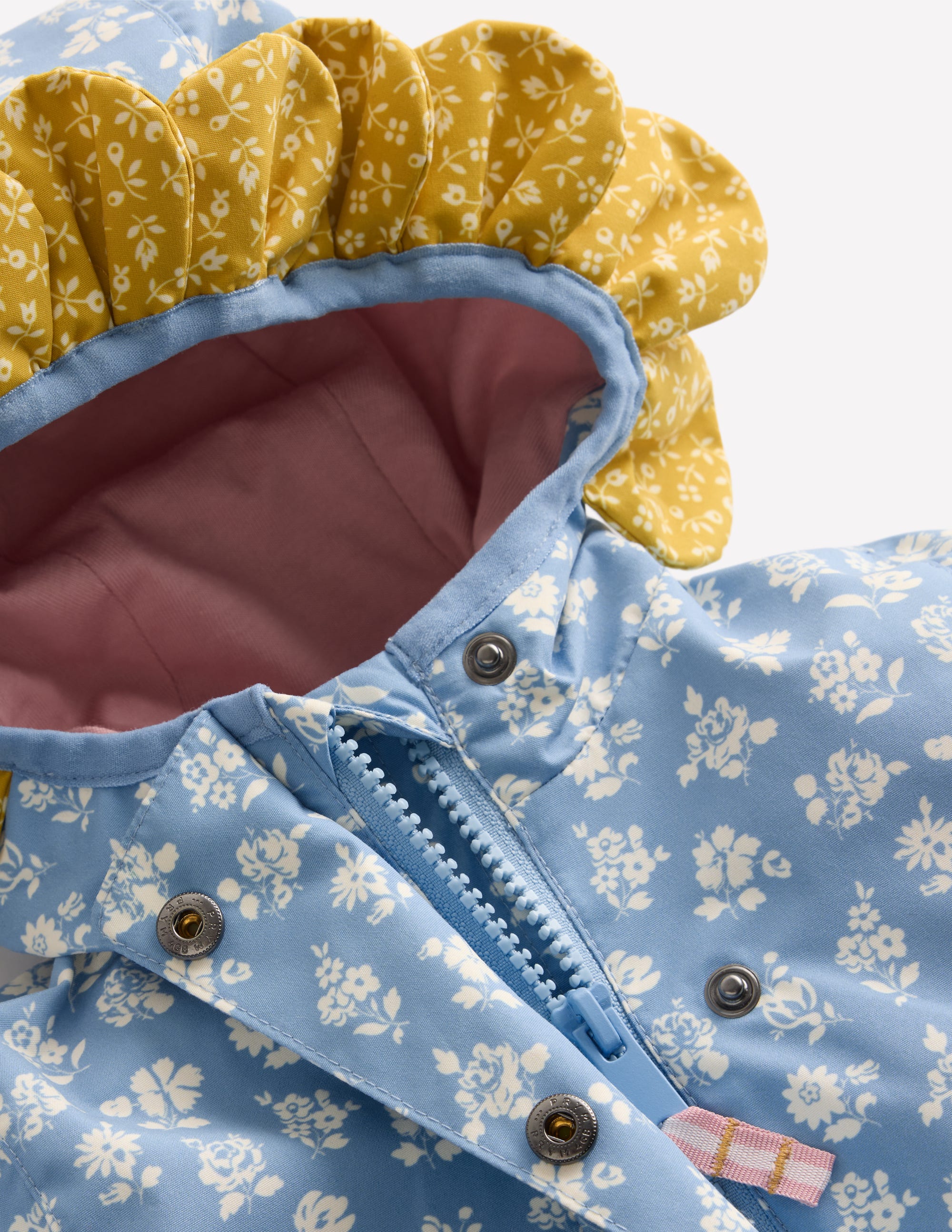 Showerproof Fisherman Coat-Glacier Blue Ditsy Floral - Image 4
