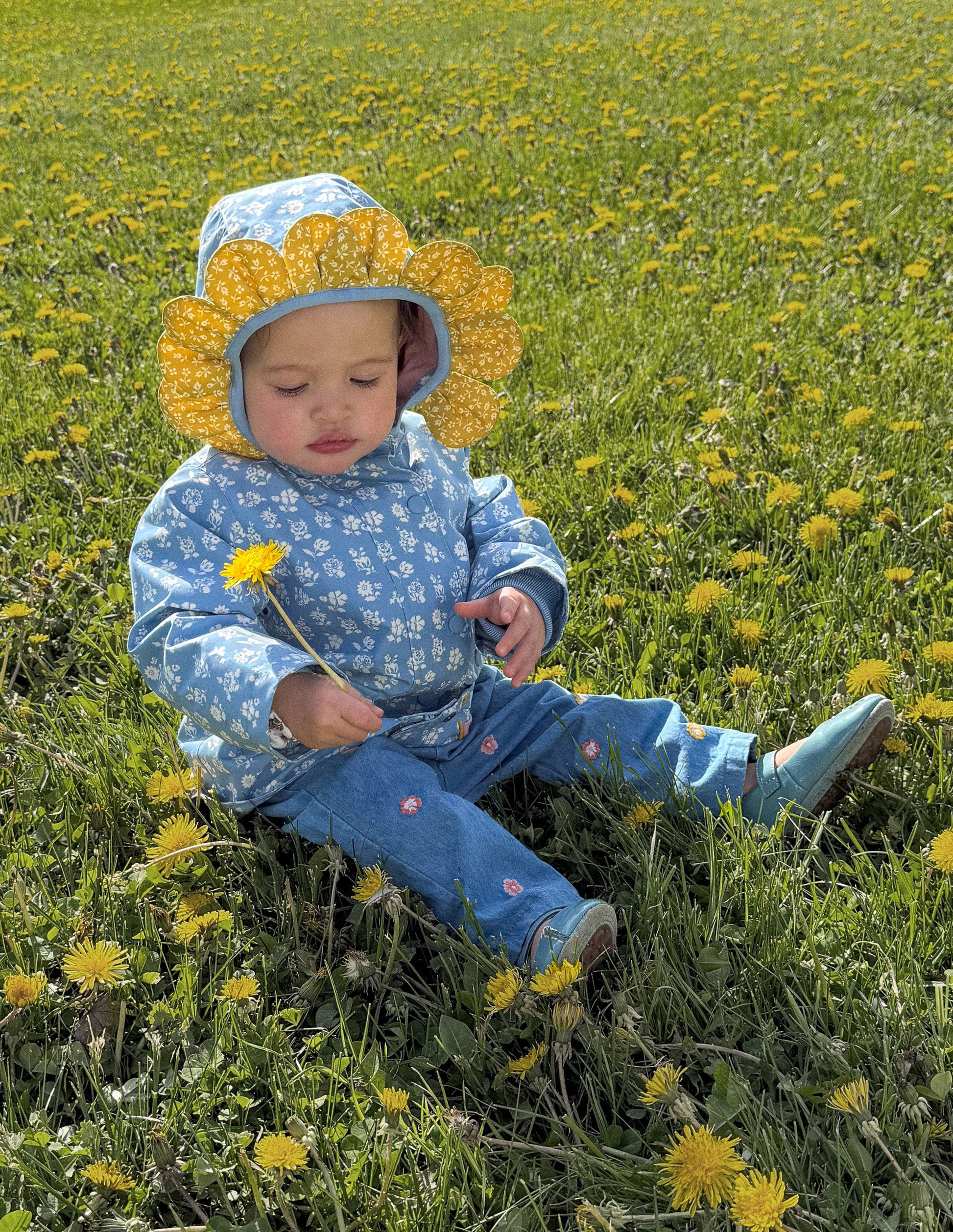Showerproof Fisherman Coat-Glacier Blue Ditsy Floral-1