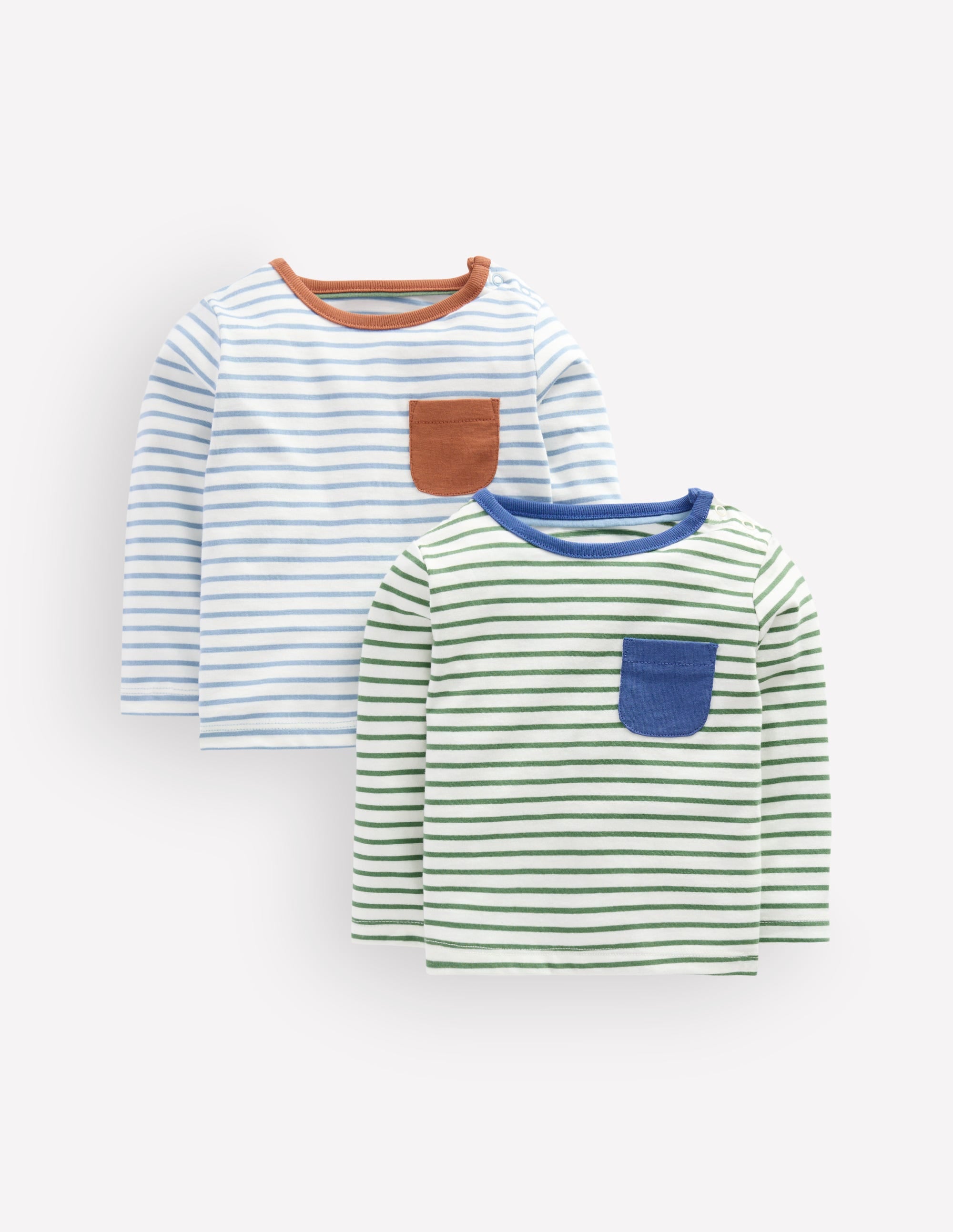 Twin Pack Cotton T-Shirt-Multi Stripe - Image 1