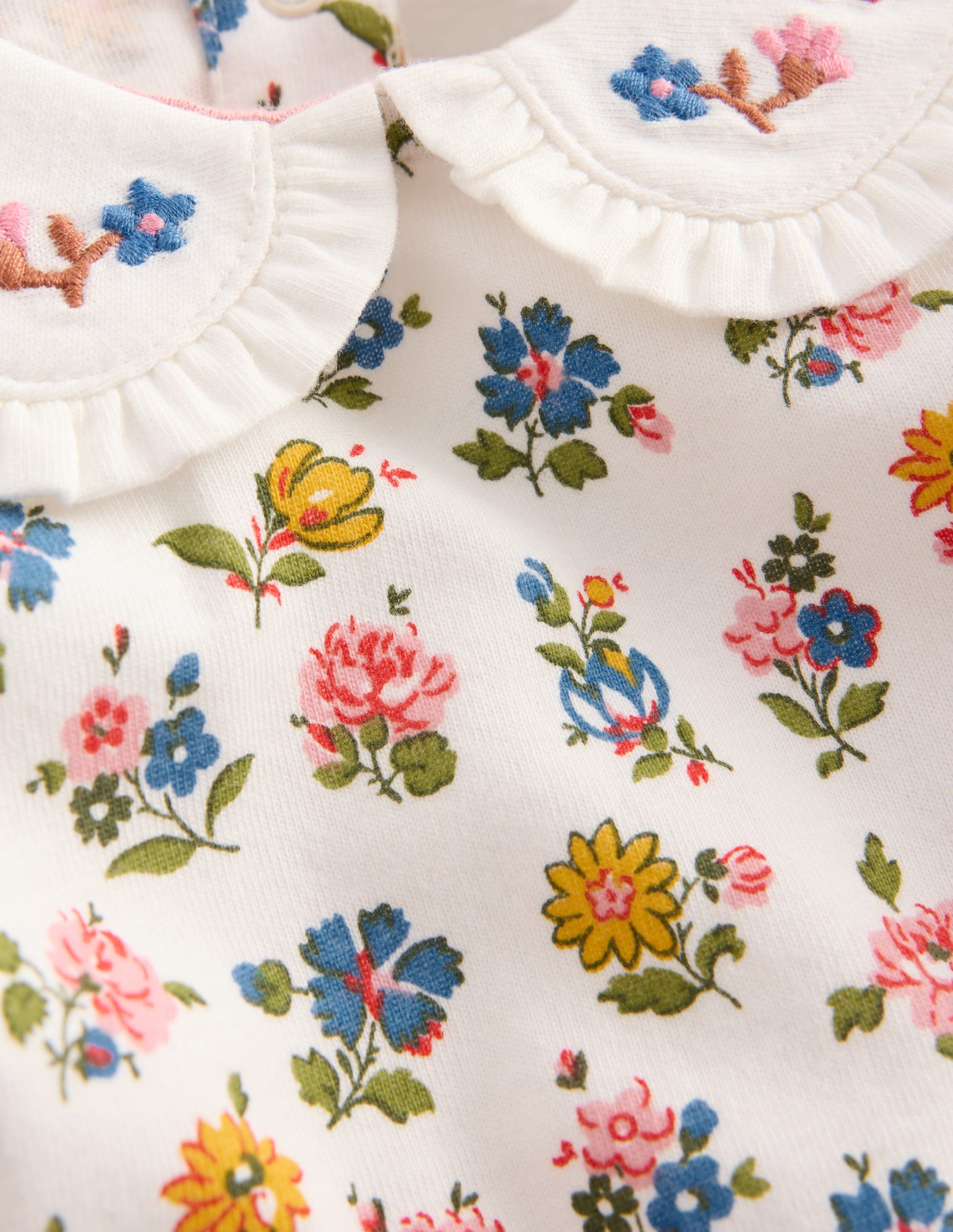 Collared Jersey Set-Blue Ditsy Floral-3