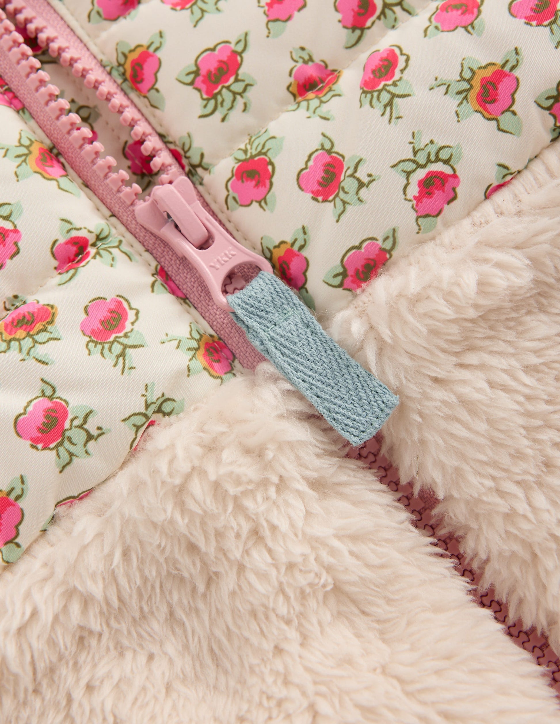 Mixed Borg Jacket-Blue Hotchpotch Floral-3