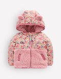 Mixed Borg Jacket-Multi Ditsy Floral