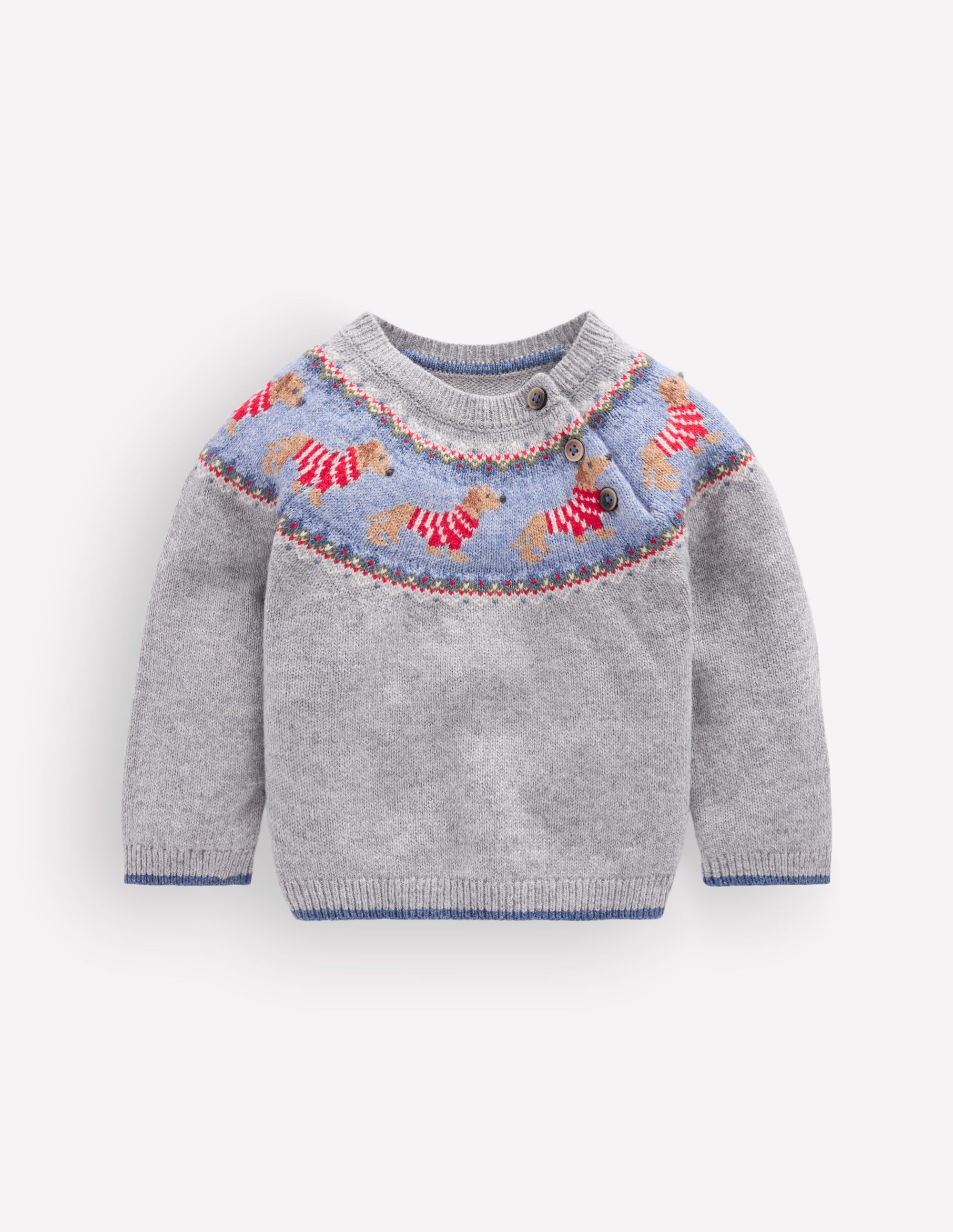 Fair isle Jumper-Grey Marl Puppy - Image 1