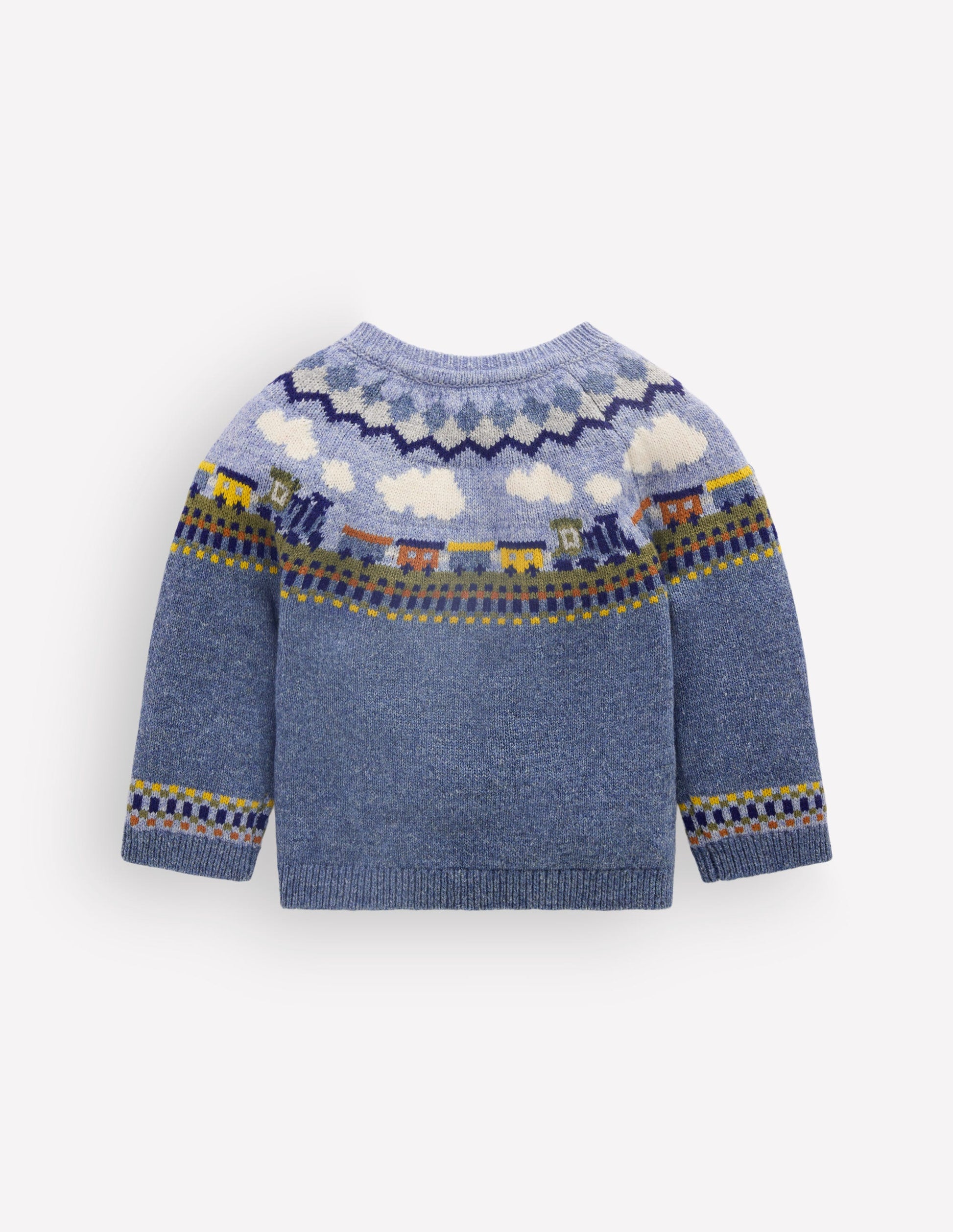 Fair isle Jumper-Glacier Blue Marl Train-3