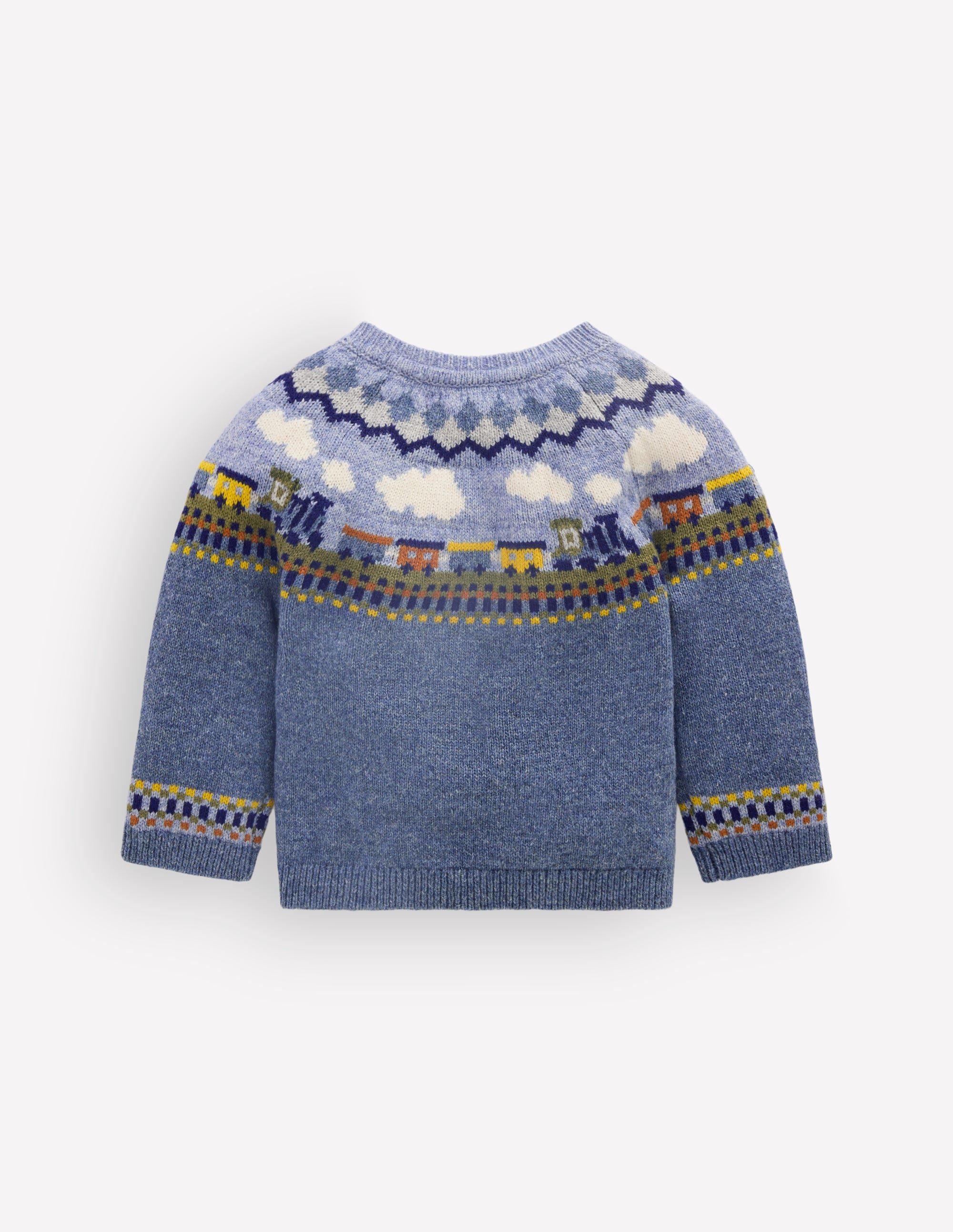 Fair isle Jumper-Glacier Blue Marl Train - Image 3