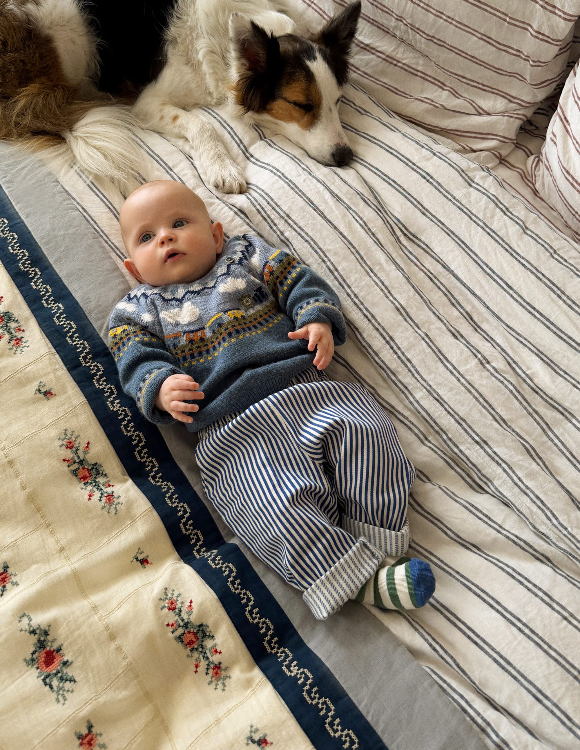 Fair isle Jumper-Glacier Blue Marl Train - Image 1