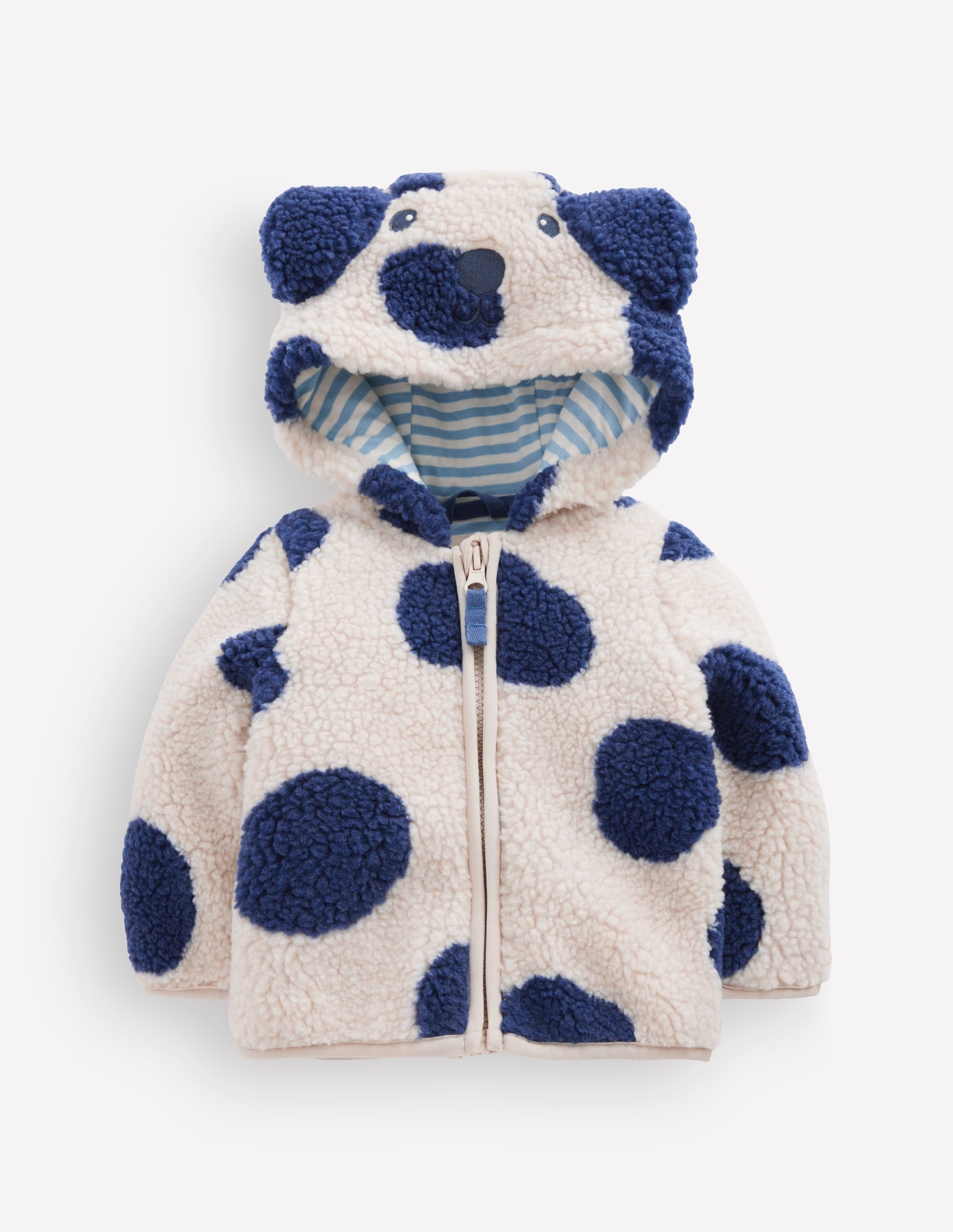 Novelty Cosy Borg Jacket-Navy & Ivory Dog - Image 2