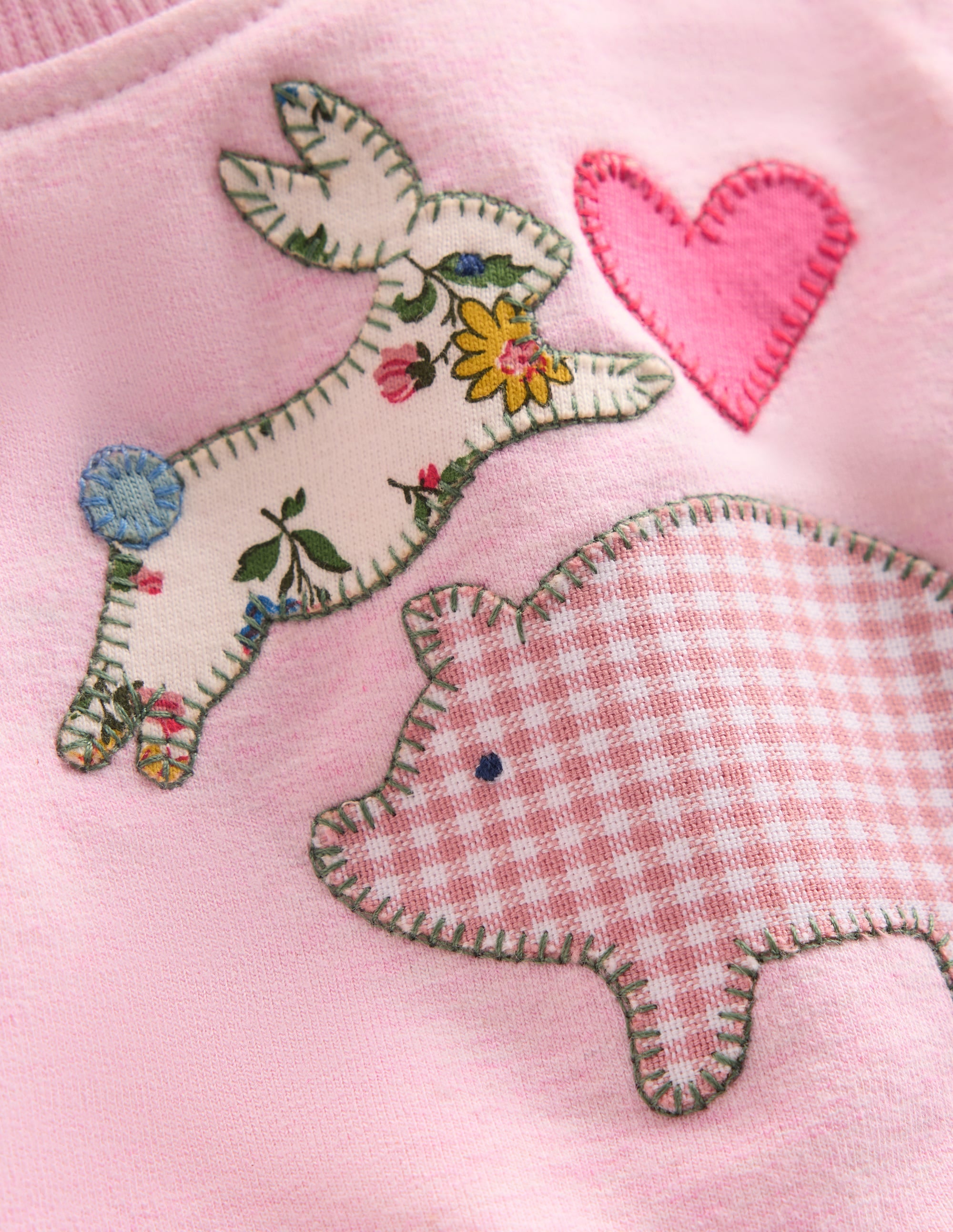 Appliqué Sweatshirt Set-Pale Pink Farm - Image 3