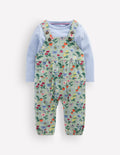 Jersey Dungarees Set-Green Bee Garden