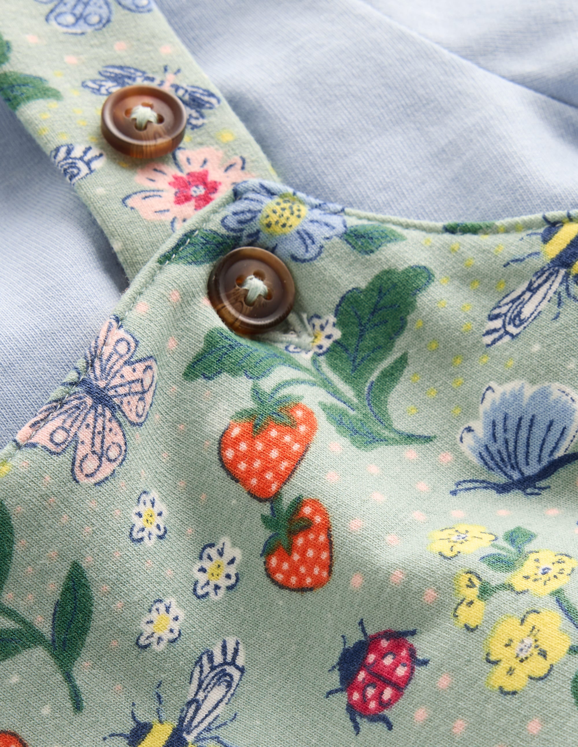 Jersey Dungarees Set-Green Bee Garden - Image 3