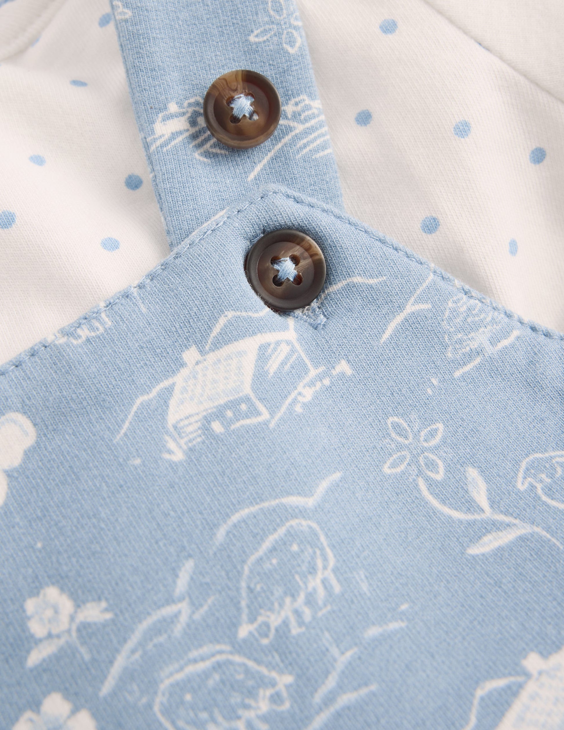 Jersey Dungarees Set-Blue Linear Farm-3