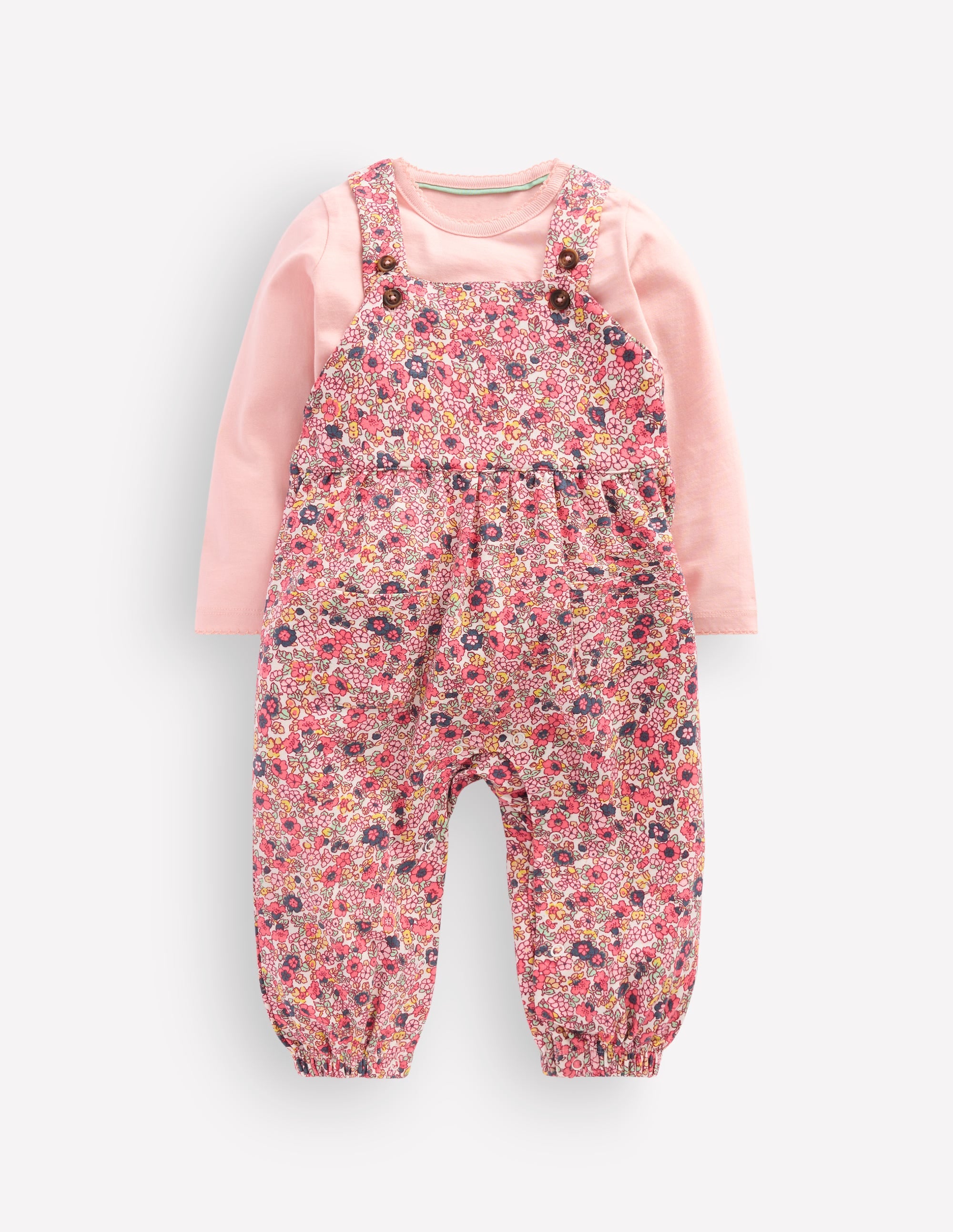 Jersey Dungarees Set-Multi Ditsy Floral - Image 1