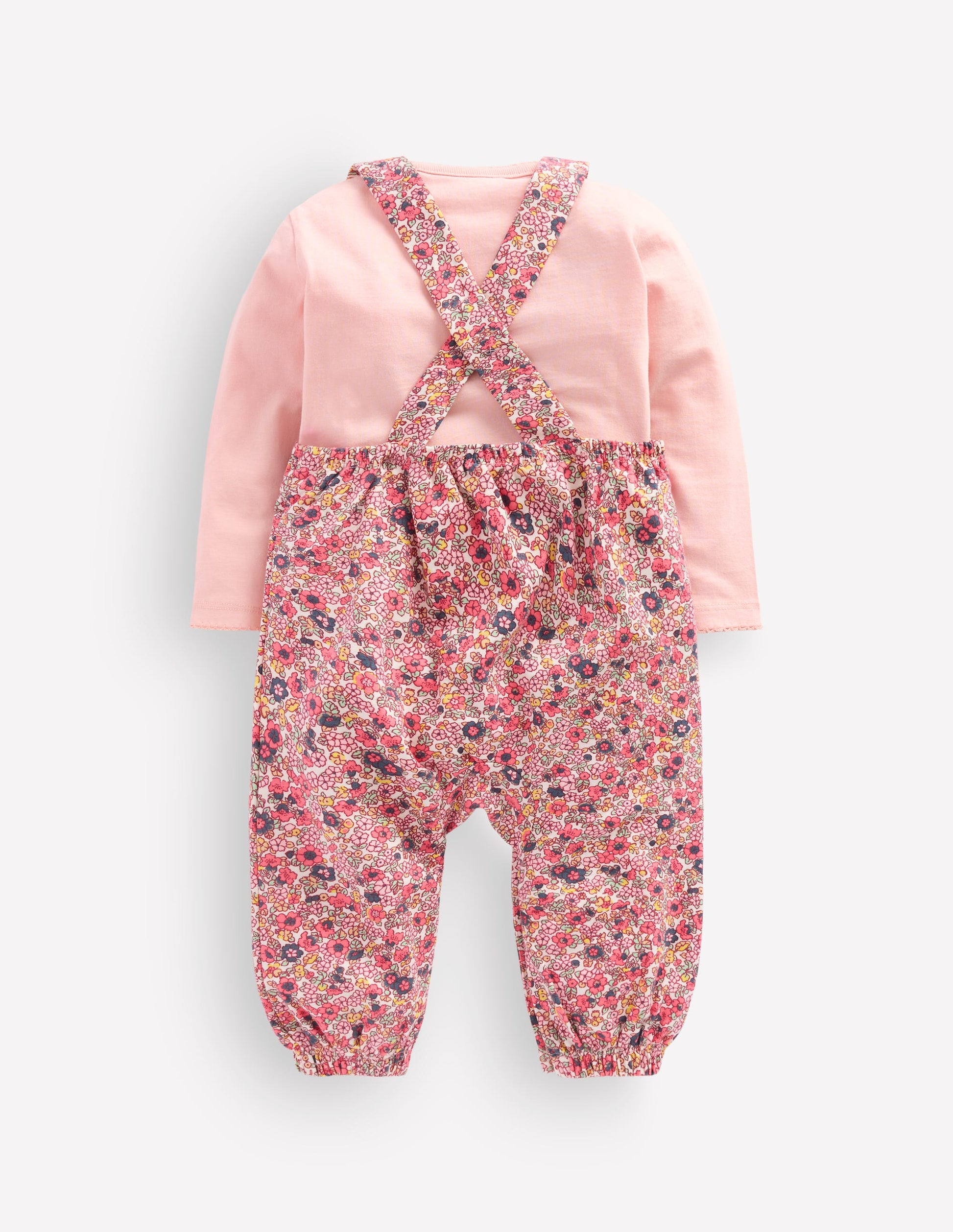 Jersey Dungarees Set-Multi Ditsy Floral-2