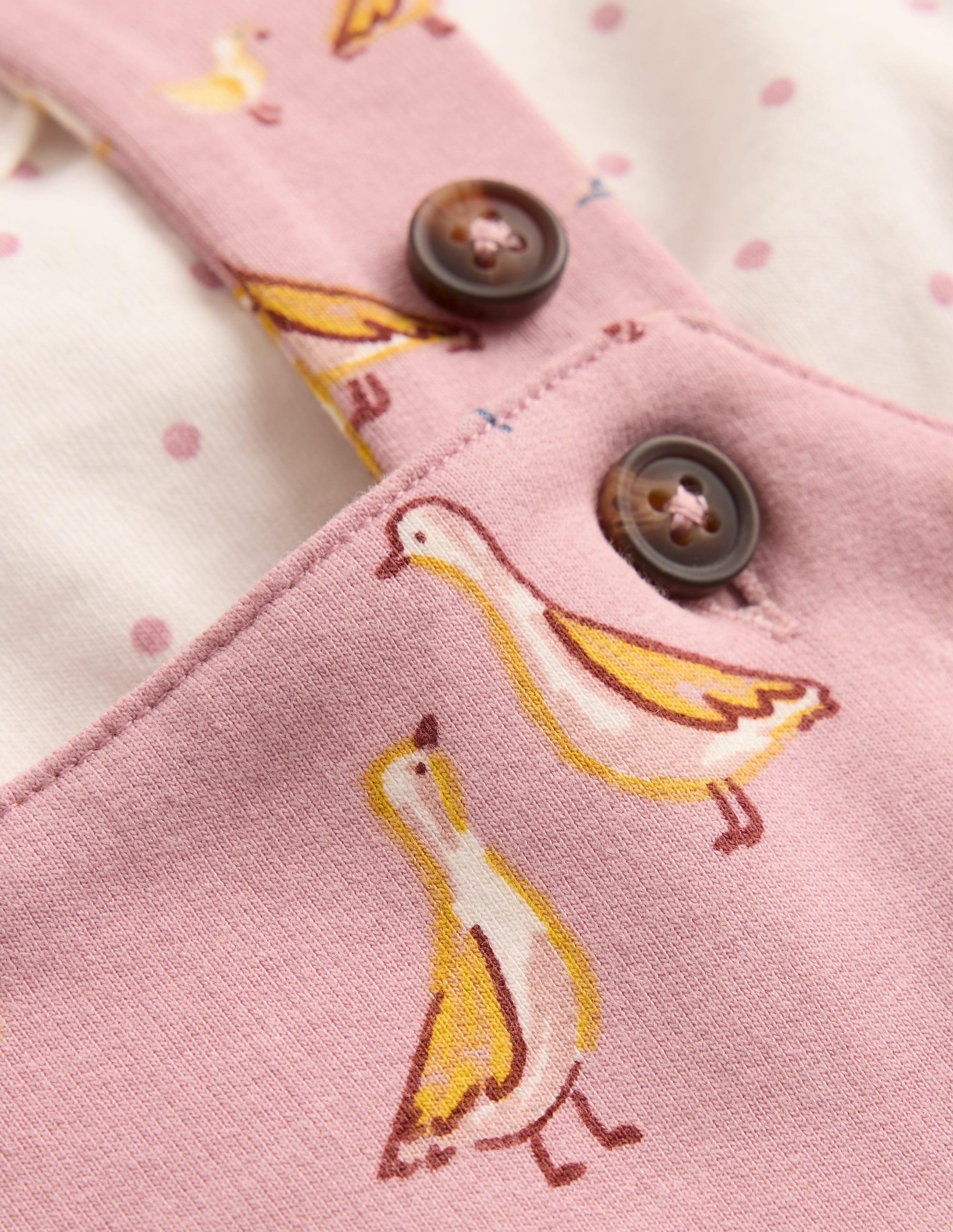 Jersey Dungarees Set-Pink Ducks - Image 3
