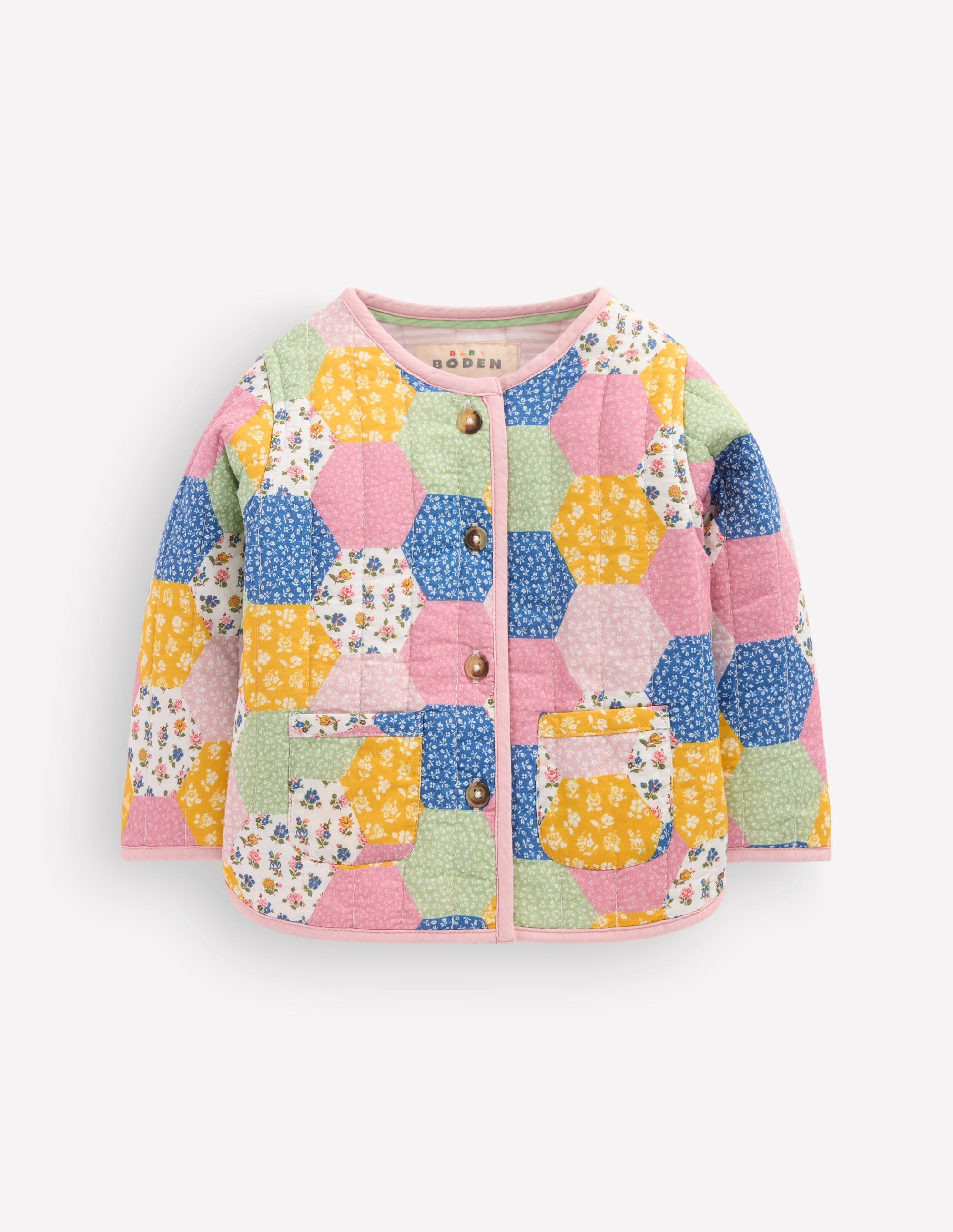 Quilted Jacket-Multi Patchwork Print - Image 2