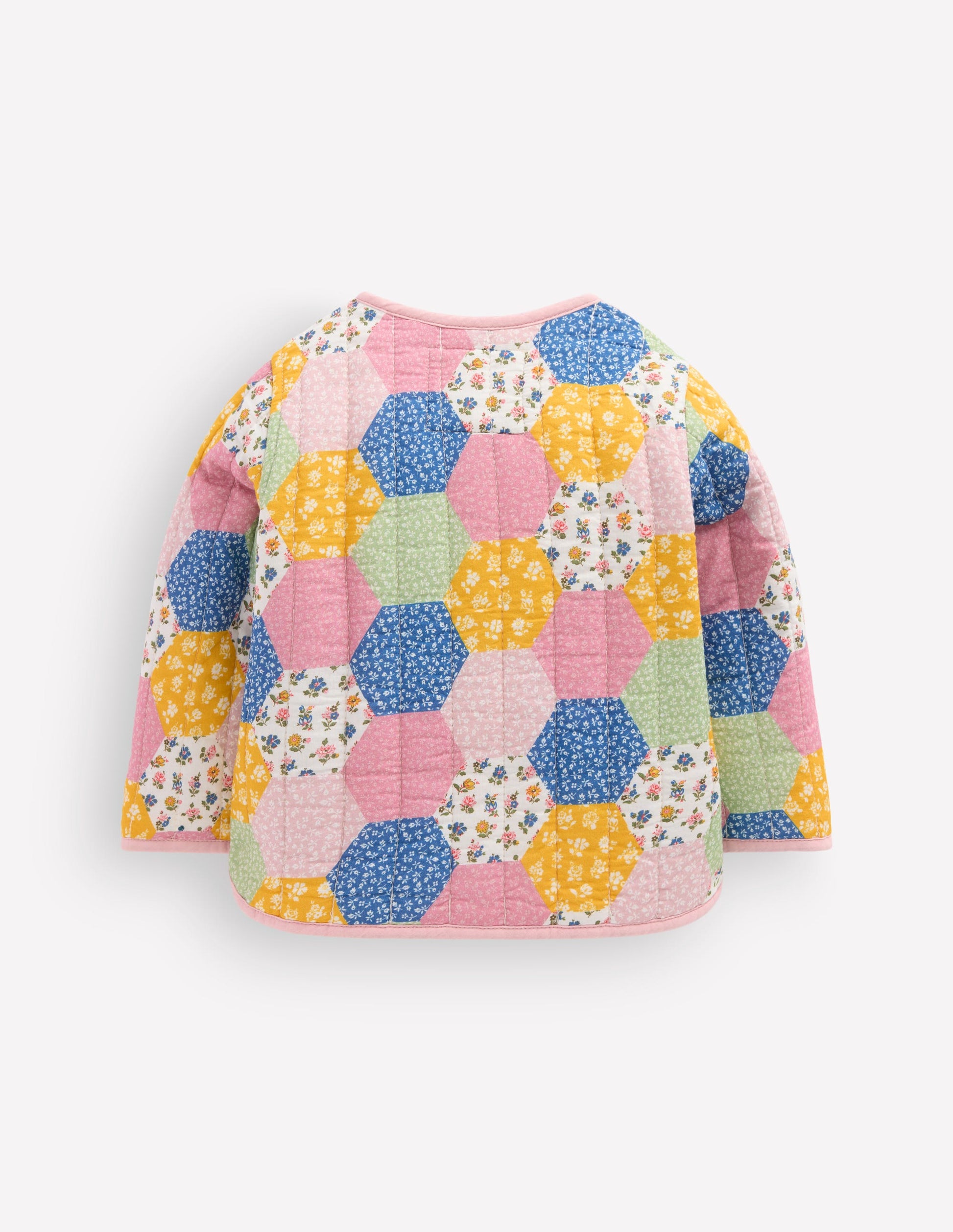 Quilted Jacket-Multi Patchwork Print-3